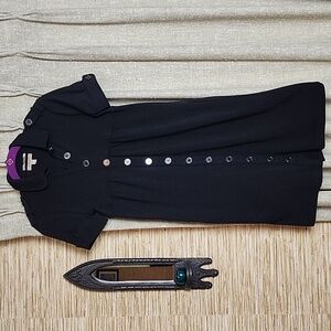 Burberry Black Wool Midi Dress